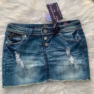Destroyed Denim Mini Skirt NWT Y2K